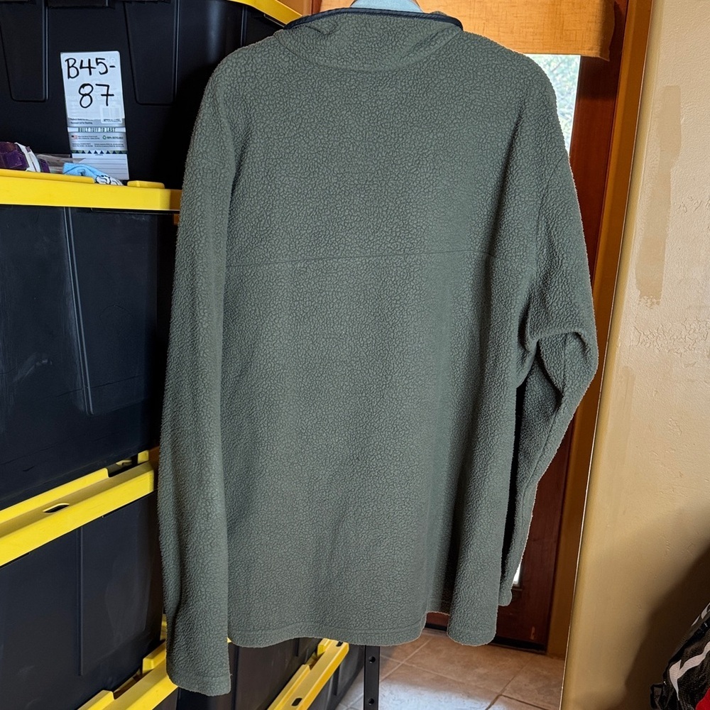 Columbia Helvetia II Half Snap Fleece Pullover Olive Green Black Size XXL Sherpa - Picture 9 of 9